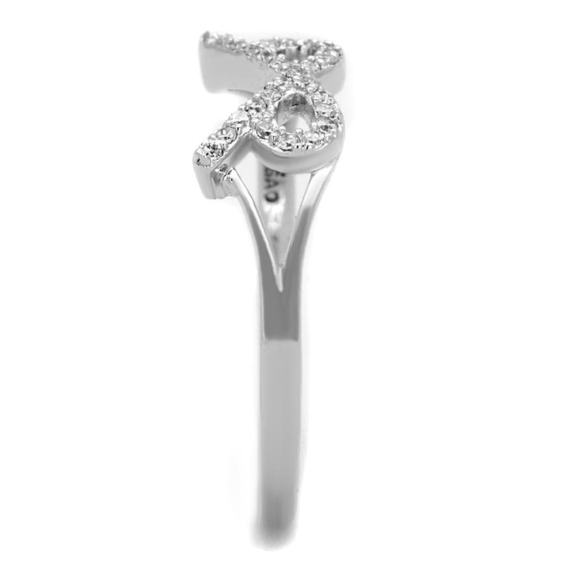 925 Silver Ring TS259 Rhodium 925 Sterling Silver Ring with AAA Grade CZ