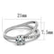 925 Silver Ring TS261 Rhodium 925 Sterling Silver Ring with AAA Grade CZ