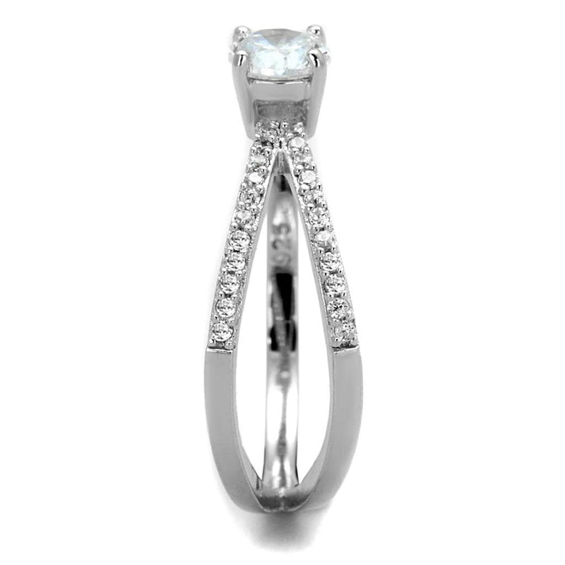 925 Silver Ring TS261 Rhodium 925 Sterling Silver Ring with AAA Grade CZ