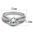 925 Silver Ring TS264 Rhodium 925 Sterling Silver Ring with AAA Grade CZ