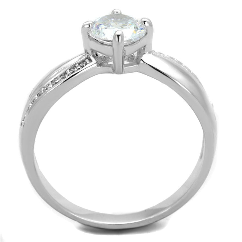 925 Silver Ring TS264 Rhodium 925 Sterling Silver Ring with AAA Grade CZ