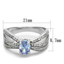 925 Silver Ring TS265 Rhodium 925 Sterling Silver Ring with AAA Grade CZ