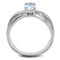 925 Silver Ring TS265 Rhodium 925 Sterling Silver Ring with AAA Grade CZ