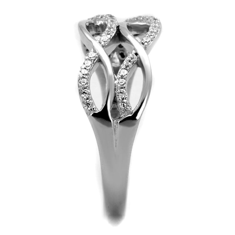 925 Silver Ring TS266 Rhodium 925 Sterling Silver Ring with AAA Grade CZ