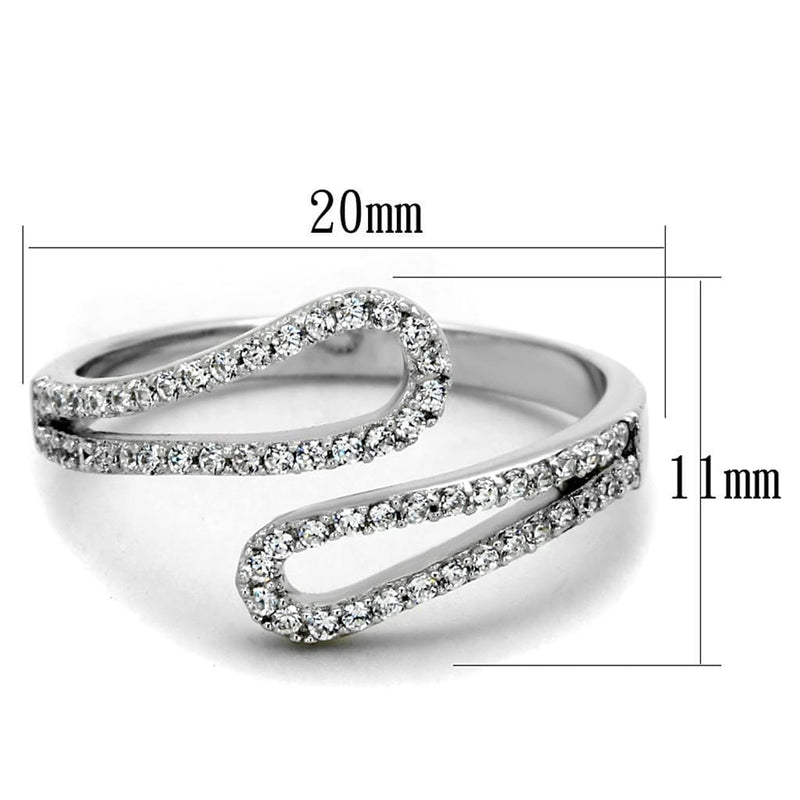 925 Silver Ring TS267 Rhodium 925 Sterling Silver Ring with AAA Grade CZ