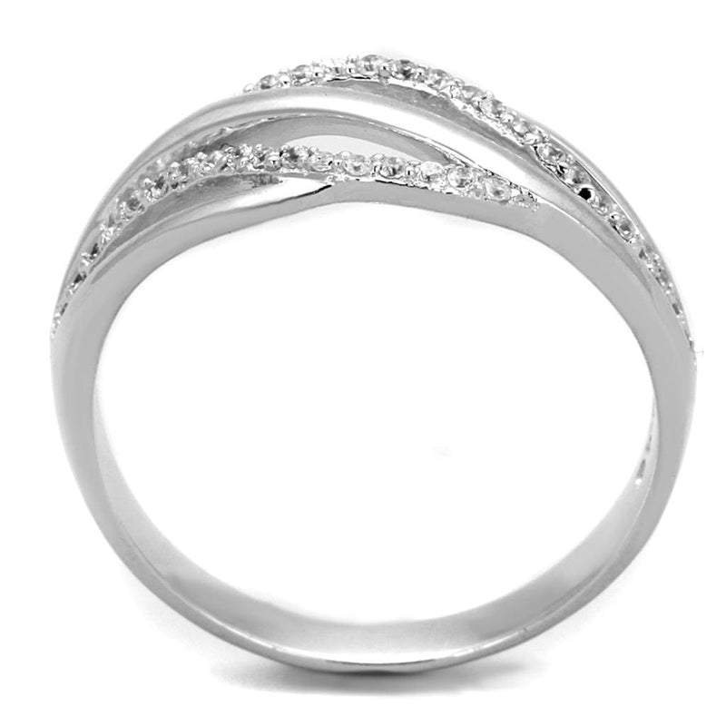 Silver Jewelry Rings 925 Silver Ring TS268 Rhodium 925 Sterling Silver Ring with AAA Grade CZ Alamode Fashion Jewelry Outlet