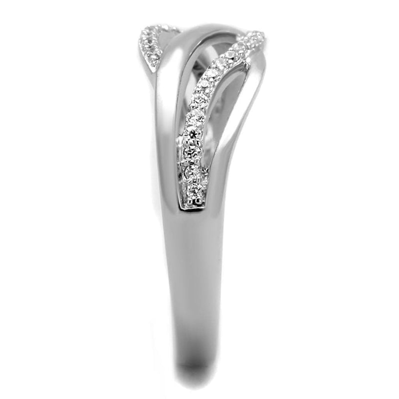 925 Silver Ring TS268 Rhodium 925 Sterling Silver Ring with AAA Grade CZ