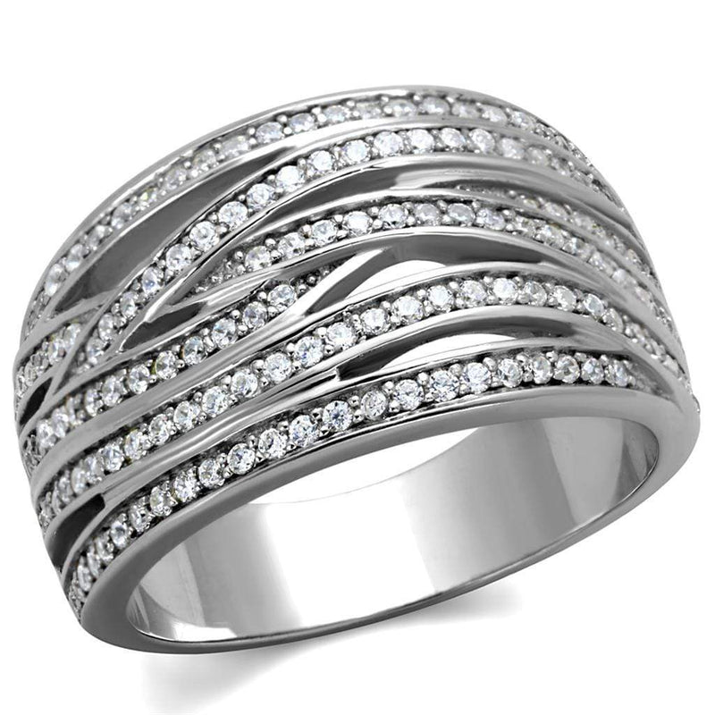 925 Silver Ring TS274 Rhodium 925 Sterling Silver Ring with AAA Grade CZ