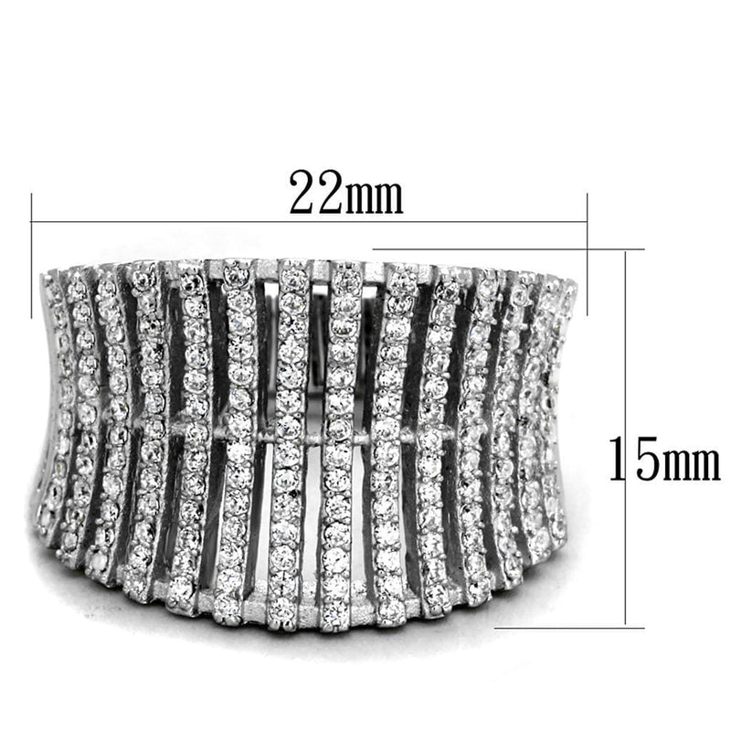 Silver Jewelry Rings 925 Silver Ring TS302 Rhodium 925 Sterling Silver Ring with AAA Grade CZ Alamode Fashion Jewelry Outlet
