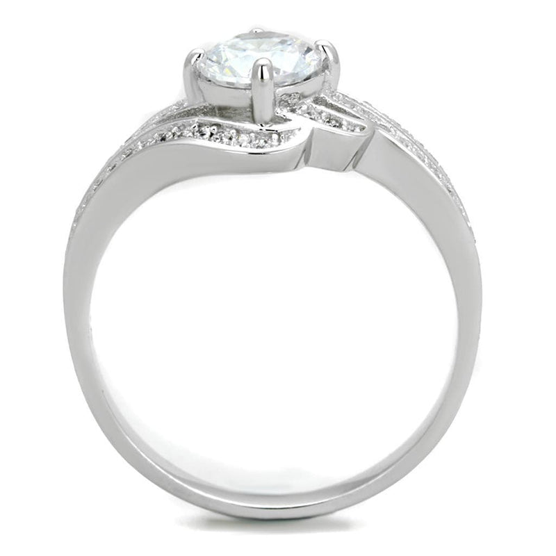 Silver Jewelry Rings 925 Silver Ring TS303 Rhodium 925 Sterling Silver Ring with AAA Grade CZ Alamode Fashion Jewelry Outlet