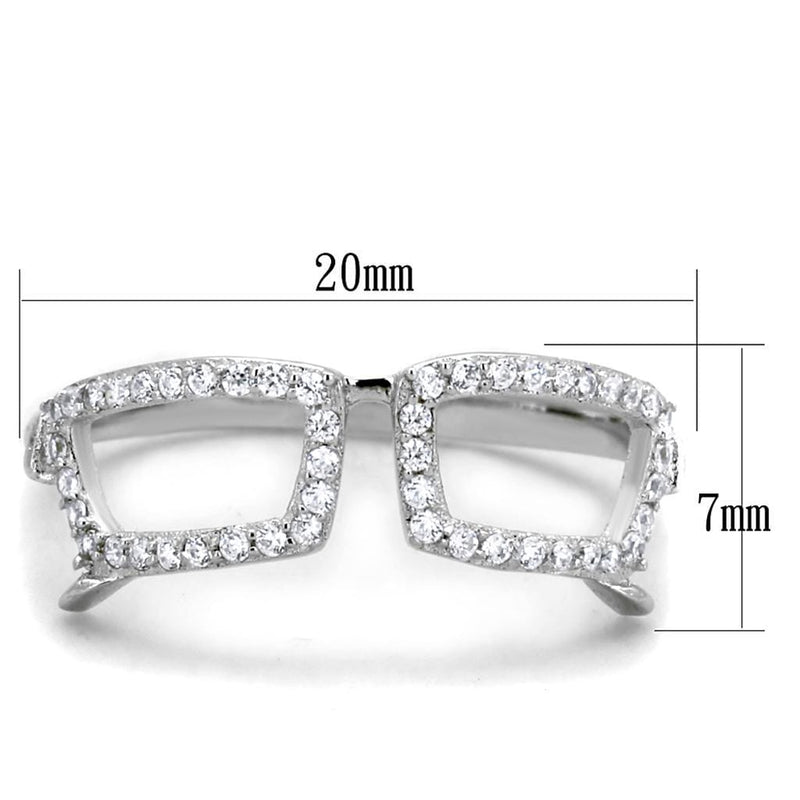 925 Silver Ring TS306 Rhodium 925 Sterling Silver Ring with AAA Grade CZ