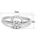 925 Silver Ring TS310 Rhodium 925 Sterling Silver Ring with AAA Grade CZ