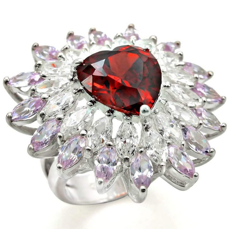 925 Sterling Silver Rings LOS399 - 925 Sterling Silver Ring in Garnet