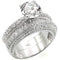 925 Sterling Silver Rings LOS400 Rhodium 925 Sterling Silver Ring with CZ