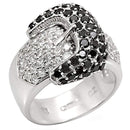 925 Sterling Silver Rings LOS415 Rhodium 925 Sterling Silver Ring with CZ