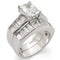 925 Sterling Silver Rings LOS448 Rhodium 925 Sterling Silver Ring with CZ
