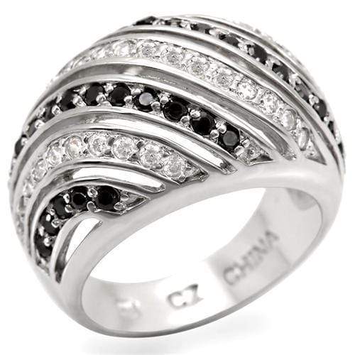 925 Sterling Silver Rings LOS479 Rhodium 925 Sterling Silver Ring with CZ