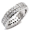 925 Sterling Silver Rings LOS496 Rhodium 925 Sterling Silver Ring with CZ