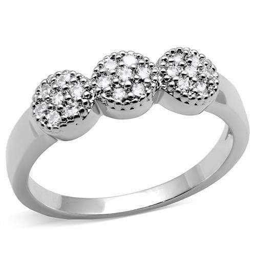 Anniversary Rings For Her 3W1220 Rhodium Brass Ring with AAA Grade CZ