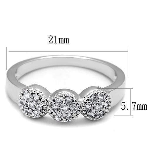 Anniversary Rings For Her 3W1220 Rhodium Brass Ring with AAA Grade CZ