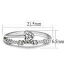 Anniversary Rings For Her 3W1223 Rhodium Brass Ring with AAA Grade CZ