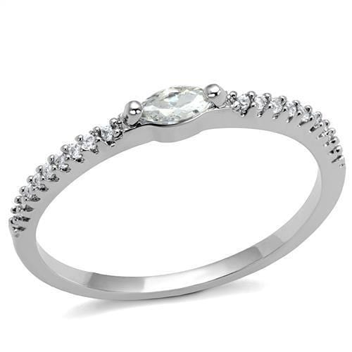 Anniversary Rings For Her 3W1225 Rhodium Brass Ring with AAA Grade CZ