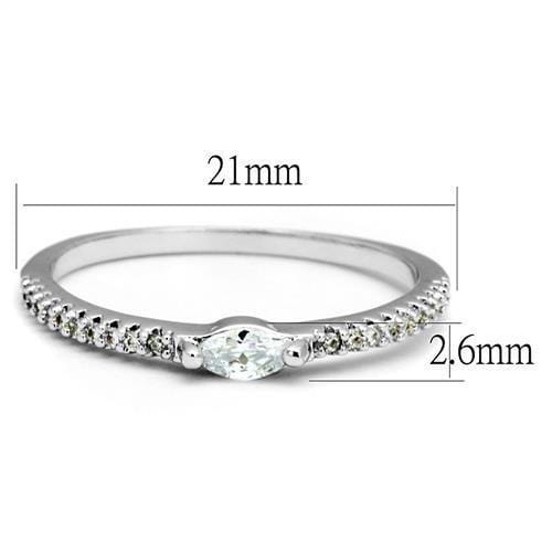 Anniversary Rings For Her 3W1225 Rhodium Brass Ring with AAA Grade CZ