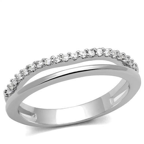 Anniversary Rings For Her 3W1229 Rhodium Brass Ring with AAA Grade CZ