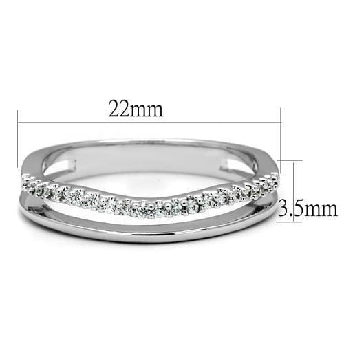 Anniversary Rings For Her 3W1229 Rhodium Brass Ring with AAA Grade CZ