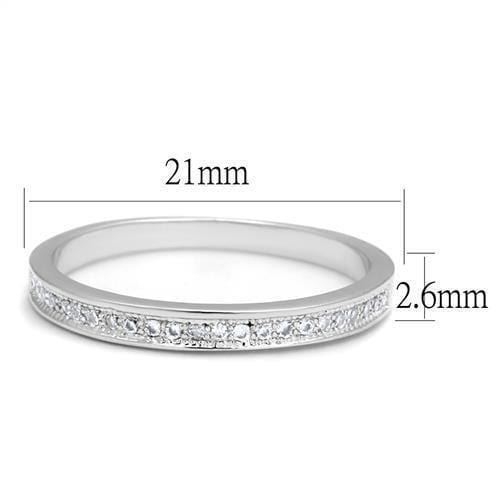 Anniversary Rings For Her 3W1234 Rhodium Brass Ring with AAA Grade CZ