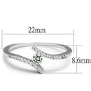 Anniversary Rings For Her 3W1237 Rhodium Brass Ring with AAA Grade CZ