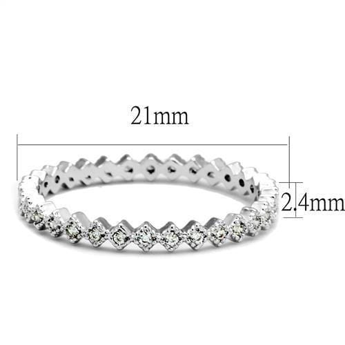 Anniversary Rings For Her 3W1238 Rhodium Brass Ring with AAA Grade CZ