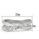 Anniversary Rings For Her 3W124 Rhodium Brass Ring with AAA Grade CZ