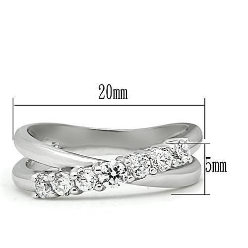 Anniversary Rings For Her 3W124 Rhodium Brass Ring with AAA Grade CZ