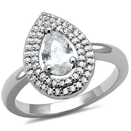 Anniversary Rings For Her 3W1242 Rhodium Brass Ring with AAA Grade CZ