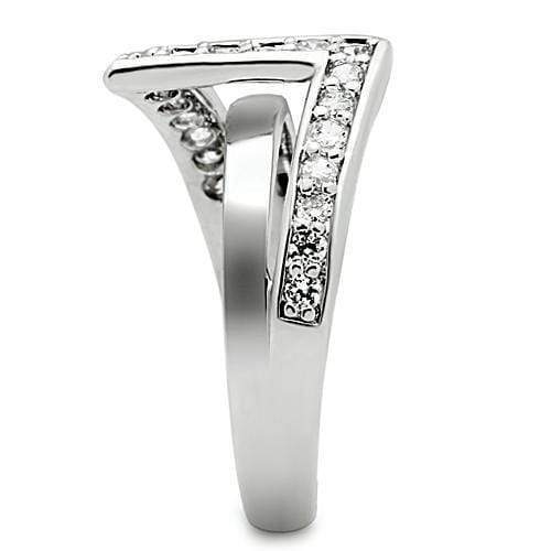 Anniversary Rings For Her 3W127 Rhodium Brass Ring with AAA Grade CZ