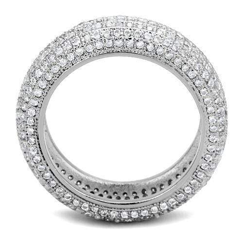 Anniversary Rings For Her 3W1273 Rhodium Brass Ring with AAA Grade CZ