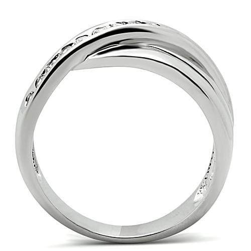 Anniversary Rings For Her 3W128 Rhodium Brass Ring with AAA Grade CZ