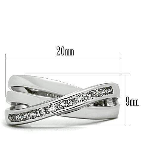 Anniversary Rings For Her 3W128 Rhodium Brass Ring with AAA Grade CZ