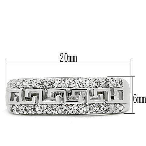 Anniversary Rings For Her 3W130 Rhodium Brass Ring with AAA Grade CZ