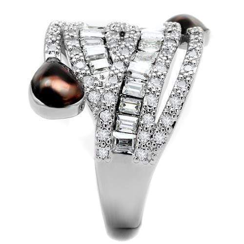 Anniversary Rings For Her 3W1307 Rhodium Brass Ring with AAA Grade CZ