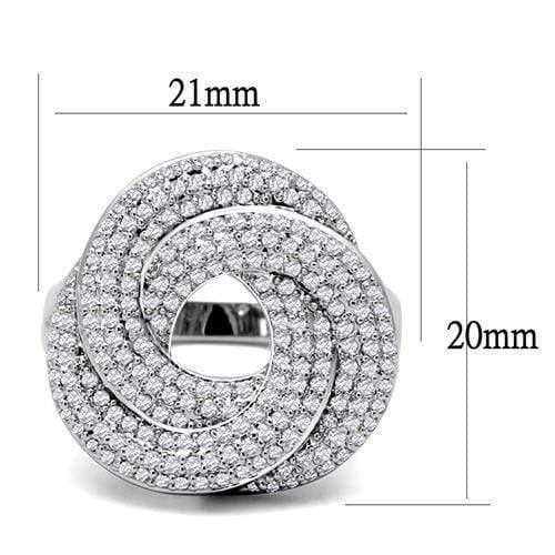 Anniversary Rings For Her 3W1319 Rhodium Brass Ring with AAA Grade CZ