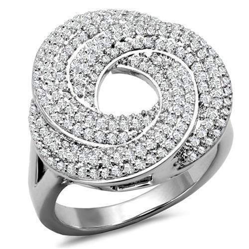 Anniversary Rings For Her 3W1319 Rhodium Brass Ring with AAA Grade CZ