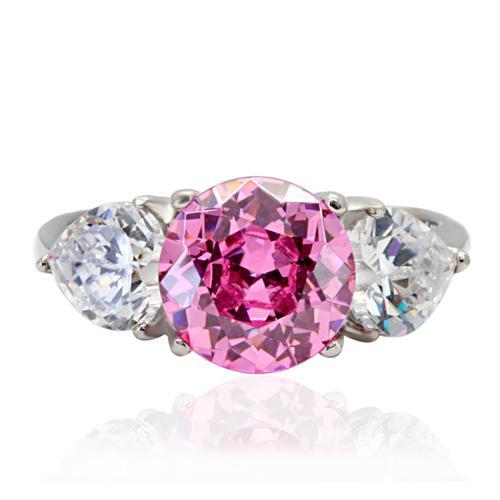 Band Rings TK164 Stainless Steel Ring with AAA Grade CZ in Rose