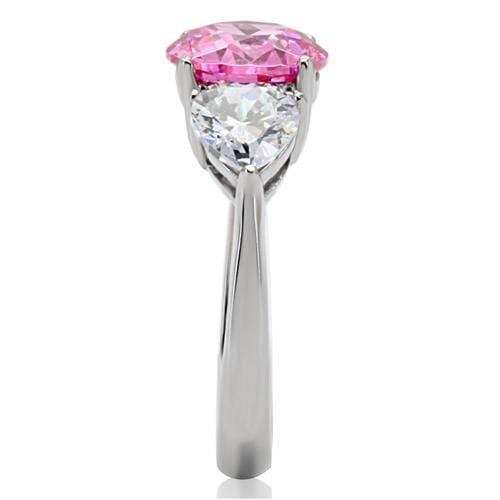 Band Rings TK164 Stainless Steel Ring with AAA Grade CZ in Rose