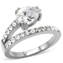 Band Rings TK166 Stainless Steel Ring with AAA Grade CZ