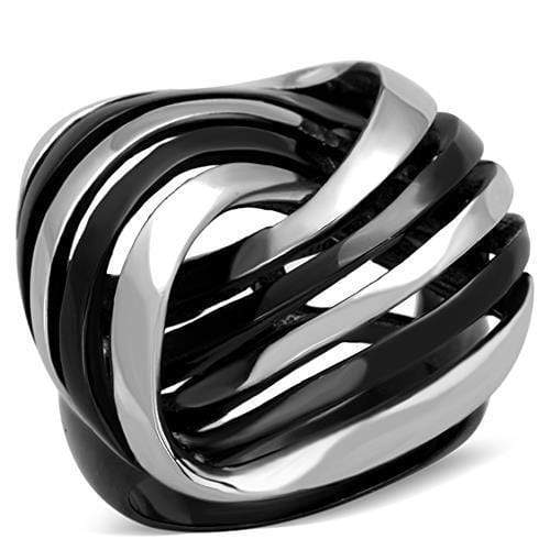 Band Rings TK1660 Two-Tone Black Stainless Steel Ring