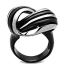 Band Rings TK1660 Two-Tone Black Stainless Steel Ring