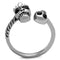 Band Rings TK1661 Stainless Steel Ring with Top Grade Crystal in Jet