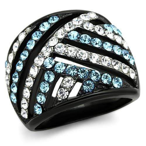 Band Rings TK1663 Two-Tone Stainless Steel Ring with Top Grade Crystal